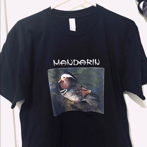 Mandarin Duck T-Shirt Mens Black Large